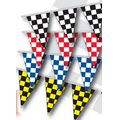 100' Triangle Checker Race Track Starter Pennants - 4 Mil.